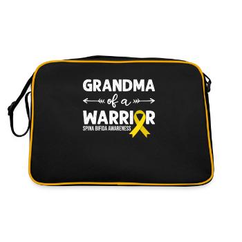 Grand-mère d’un guerrier, ruban jaune spina bifida - Sac Retro - noir/or - Dos