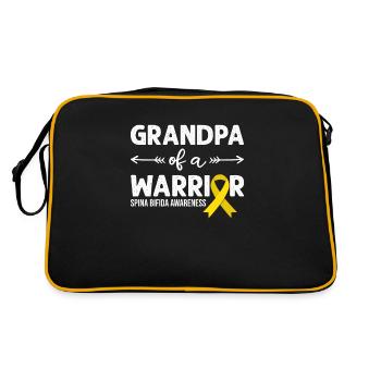 Grand-père d’un guerrier, Spina Bifida à ruban jaune - Sac Retro - noir/or - Dos