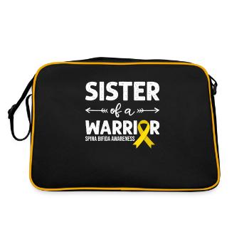 Soeur D’un Guerrier, Ruban Jaune Spina Bifida - Sac Retro - noir/or - Dos