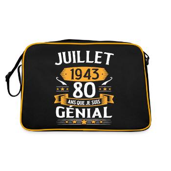 Juillet 1943 80 Ans Que Je Suis Génial Cadeau - Sac Retro - noir/or - Dos