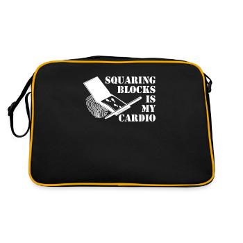 Squaring Blocks Is My Cardio, Privatdetektiv - Retro Tasche - Schwarz/Gold - Hinten