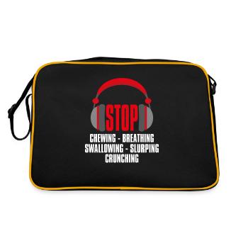 Arrêtez de mâcher Respiration Avaler, misophonie - Sac Retro - noir/or - Dos
