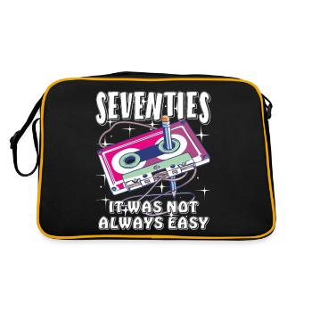 SEVENTIES IT WAS NOT ALWAYS EASY - Retro Bag - black/gold - Back
