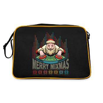 Merry Mixmas DJ Christmas vinyl Party Santa UGLY - Retro Bag - black/gold - Back
