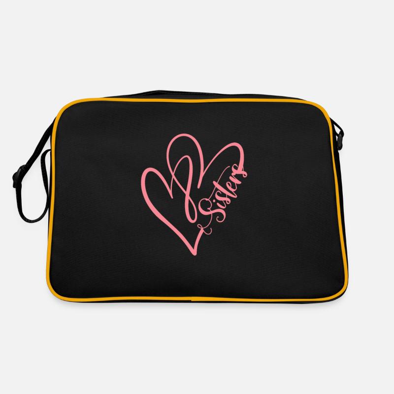Schwester - Retro Tasche - Schwarz/Gold