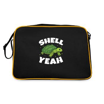 Tortue Tortue Créature Marine Cadeau - Sac Retro - noir/or - Dos