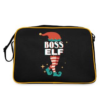 Boss Elf Christmas Spielt Den Assistenten - Retro Tasche - Schwarz/Gold - Hinten