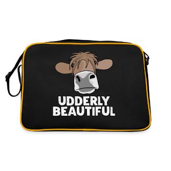 Cow Farmer Farm Cows - Retro Bag - black/gold - Back