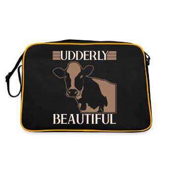 Cow Farmer Calf Farm Cows - Retro Bag - black/gold - Back