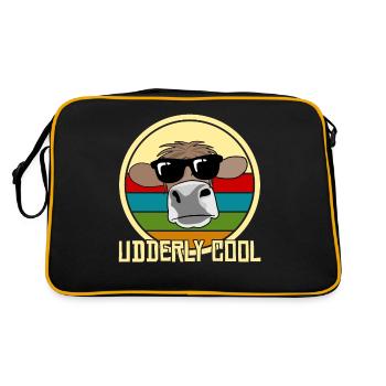 Cow Farmer Calf Farm Calf Cows - Retro Bag - black/gold - Back