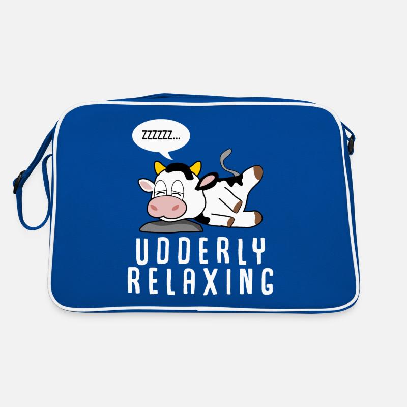 Kuh Bauer Kalb Schlafen Kälbchen Kühe Retro Tasche