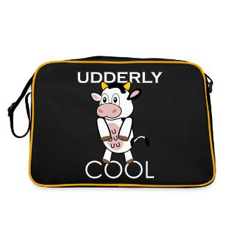 Cow Calf Farmer Calf Cows - Retro Bag - black/gold - Back