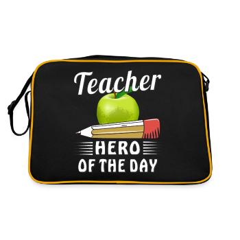 TEACHER HERO OF THE DAY - Retro Bag - black/gold - Back