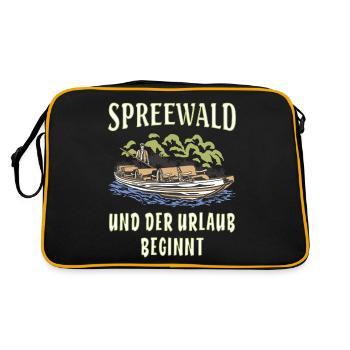 SPREEWALD UND DER URLAUB BEGINNT - Retro Tasche - Schwarz/Gold - Hinten