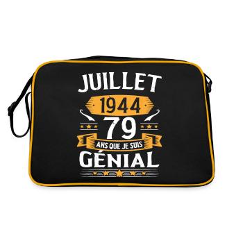 Juillet 1944 79 Ans Que Je Suis Génial Cadeau - Sac Retro - noir/or - Dos