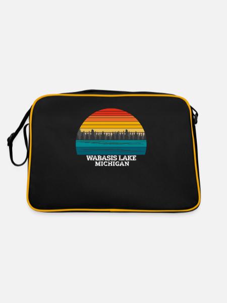 Wabasis Lake Michigan - Retro Bag - black/gold - Back