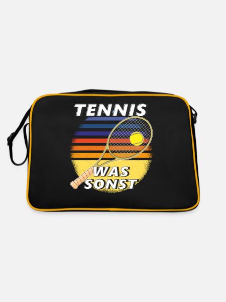 TENNIS WAS SONST - Retro Tasche - Schwarz/Gold - Hinten