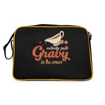 No one puts sauce in the corner of dinner - Retro Bag - black/gold - Back