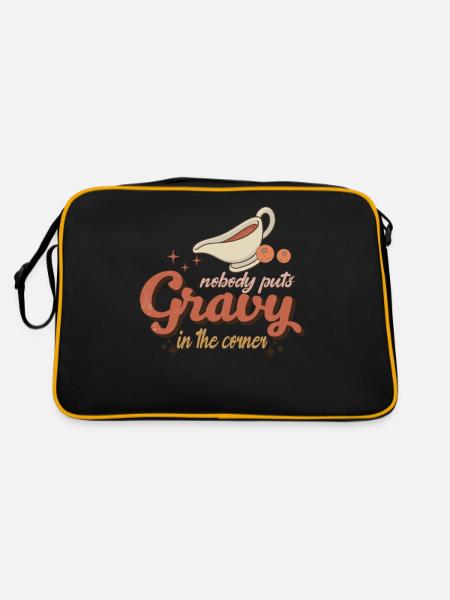 No one puts sauce in the corner of dinner - Retro Bag - black/gold - Back