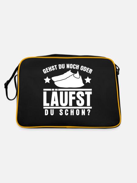 Laufen Marathon Jogging Laufschuhe - Retro Tasche - Schwarz/Gold - Hinten