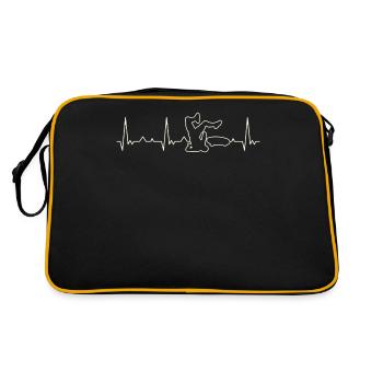 Crash de skateboard. Corazón. Amor. Ekg. - Sac Retro - noir/or - Dos