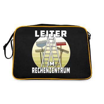 LEITER IM RECHENZENTRUM - Retro Tasche - Schwarz/Gold - Hinten