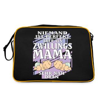ZWILLINGS MAMA - Retro Tasche - Schwarz/Gold - Hinten