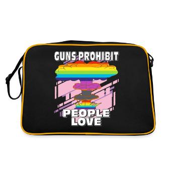 GUNS PROHIBIT PEOPLE LOVE - Retro Bag - black/gold - Back
