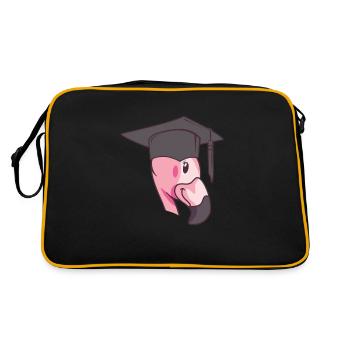 Flamingo Graduation rose Cadeau de vacances d’été - Sac Retro - noir/or - Dos