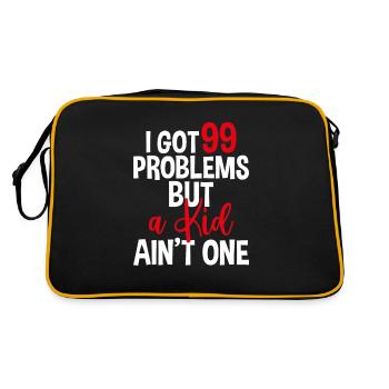 I Got 99 Problems But A Kid Ain't One, Childless - Retro Bag - black/gold - Back