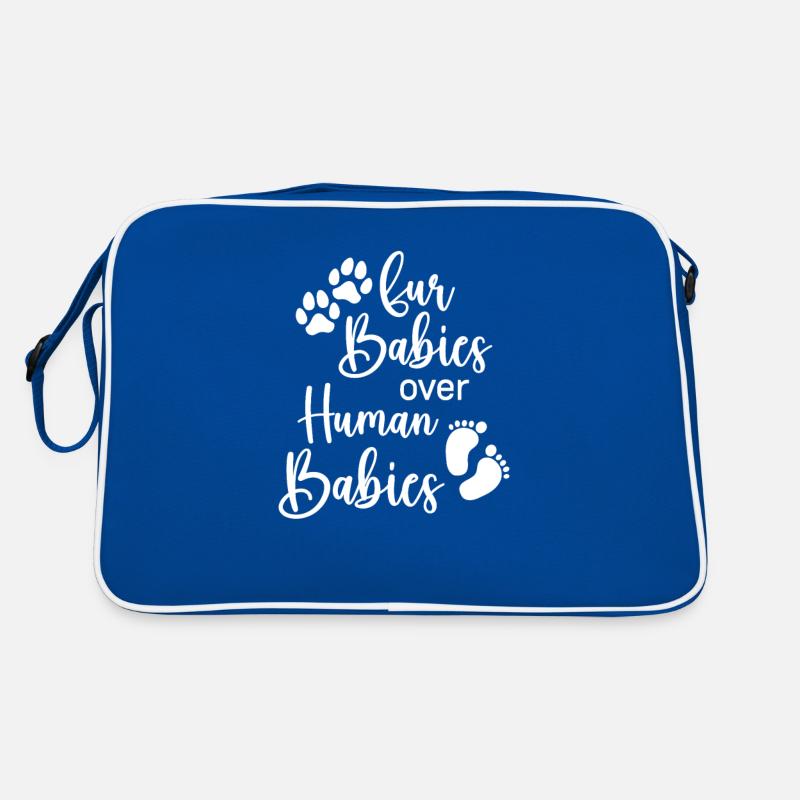 Fur Babies Over Human Babies, Kinderlos Hund Retro Tasche