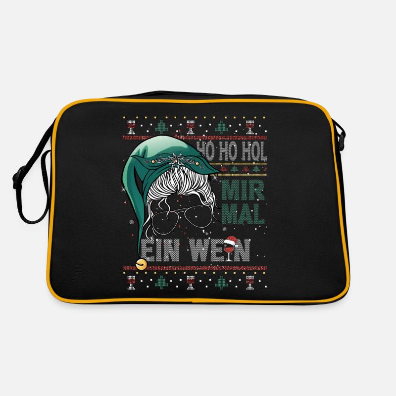Ho Ho Hol Mir Mal Ein WEIN Ugly Christmas Sweater Retro Tasche