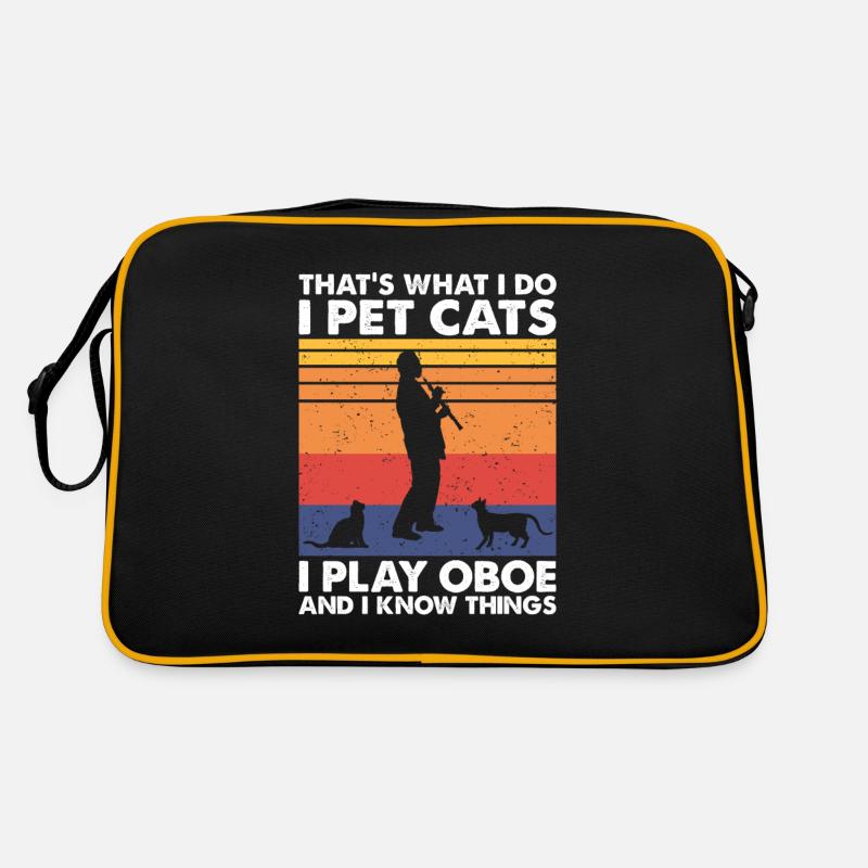 C’est ce que les chats de compagnie jouent au hautbois et savent les choses Sac Retro