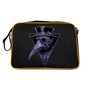 Verzierter Pestdoktor komplizierte Schnitzerei - Retro Tasche - Schwarz/Gold - Hinten
