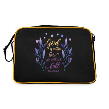 Citation religieuse Motif chrétien - Sac Retro - noir/or - Dos