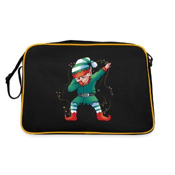 Dabbing Santa Santa Elf Christmas - Retro Bag - black/gold - Back