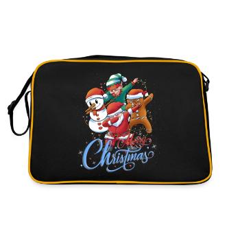 Dabbing Merry Christmas Santa Elf Santa Claus - Retro Bag - black/gold - Back