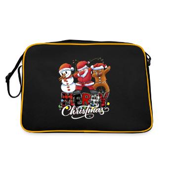 Dabbing Merry Christmas Santa Elf Santa Claus - Retro Bag - black/gold - Back