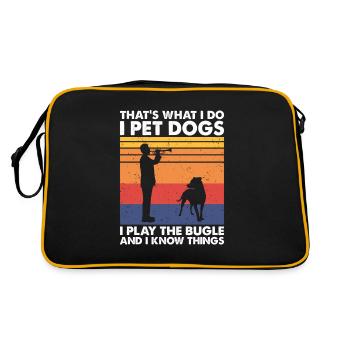 C’est ce que les chiens de compagnie jouent au clairon savent des choses - Sac Retro - noir/or - Dos