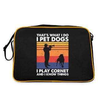 That's What Do Pet Dogs Play Cornet & Know Things - Retro Bag - black/gold - Back