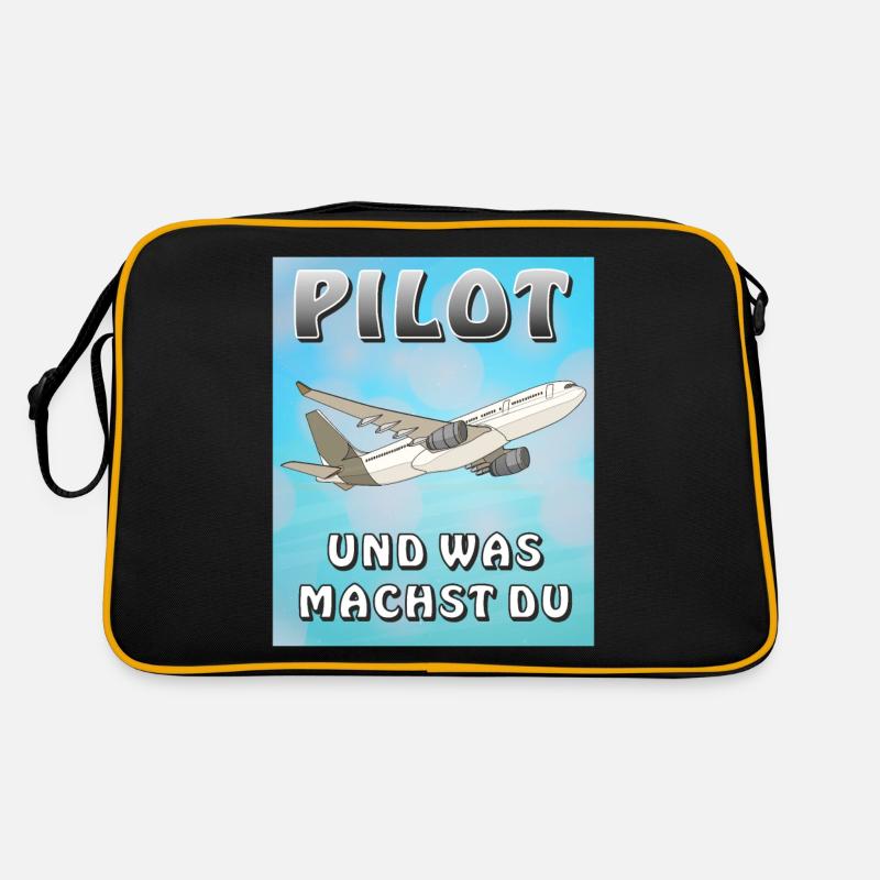 FLUGZEUG PILOT UND WAS MACHST DU Retro Tasche