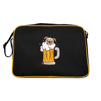 Pulin Chien Chien Ami Pet Bière Pug Cadeau - Sac Retro - noir/or - Dos