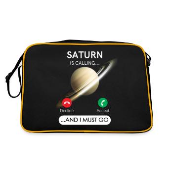 Saturne appelle et je dois décliner - Sac Retro - noir/or - Dos