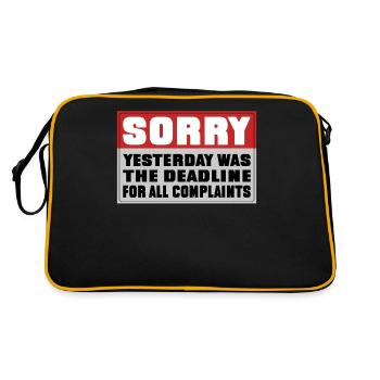Entschuldigung Gestern War Die Frist Für Alle - Retro Tasche - Schwarz/Gold - Hinten