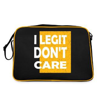 I Don't Care Quote Gift for Indifference - Retro Bag - black/gold - Back