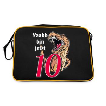 GEBURTSTAG Yaahh bin jetzt 10 - Retro Tasche - Schwarz/Gold - Hinten
