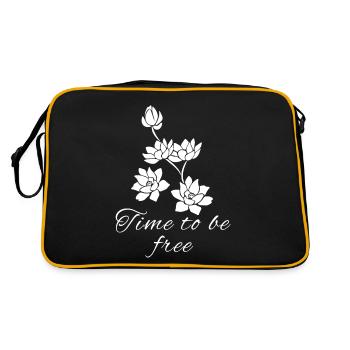 Il est temps d’être libre Floraison de fleurs de magnolia - Sac Retro - noir/or - Dos