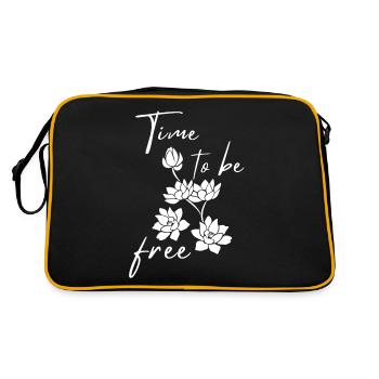 Il est temps d’être libre Floraison de fleurs de magnolia - Sac Retro - noir/or - Dos
