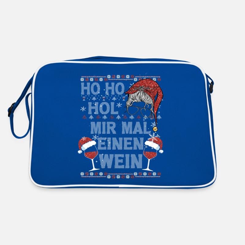 Ho Ho Hol Mir Mal Ein WEIN Ugly Christmas Sweater Retro Tasche