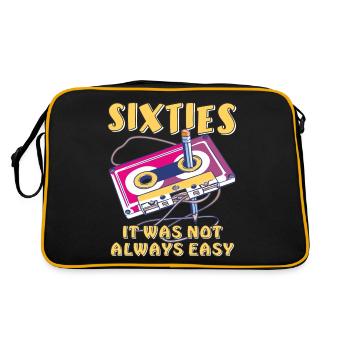 SIXTIES IT WAS NOT ALWAYS EASY - Retro Tasche - Schwarz/Gold - Hinten